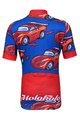 HOLOKOLO Kolesarski dres s kratkimi rokavi - CARS KIDS - rdeča/modra