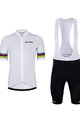HOLOKOLO Kolesarski dres kratek rokav in kratke hlače - RAINBOW - bela/črna
