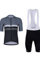 HOLOKOLO Kolesarski dres kratek rokav in kratke hlače - SPORTY - siva/bela/črna