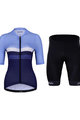 HOLOKOLO Kolesarski dres kratek rokav in kratke hlače - SPORTY LADY - svetlo modra/modra/črna