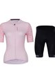 HOLOKOLO Kolesarski dres kratek rokav in kratke hlače - TENDER ELITE LADY - rožnata/črna