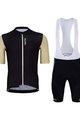 HOLOKOLO Kolesarski dres kratek rokav in kratke hlače - RELIABLE ELITE - bež/črna