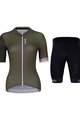 HOLOKOLO Kolesarski dres kratek rokav in kratke hlače - CONTENT ELITE LADY - črna/rjava