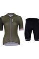 HOLOKOLO Kolesarski dres kratek rokav in kratke hlače - CONTENT ELITE LADY - črna/rjava