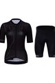 HOLOKOLO Kolesarski dres kratek rokav in kratke hlače - PLAYFUL ELITE LADY - črna