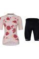 HOLOKOLO Kolesarski dres kratek rokav in kratke hlače - ROMANTIC ELITE LADY - bež/črna/bordo