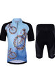 HOLOKOLO Kolesarski dres kratek rokav in kratke hlače - BIKERS KIDS - modra/črna/bela
