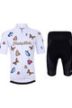 HOLOKOLO Kolesarski dres kratek rokav in kratke hlače - BUTTERFLIES KIDS - bela/črna