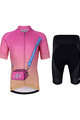 HOLOKOLO Kolesarski dres kratek rokav in kratke hlače - CANDYBAG KIDS - črna/rumena/rožnata
