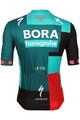 LE COL Kolesarski dres s kratkimi rokavi - BORA HANSGROHE 2022 - črna/rdeča/zelena
