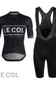 LE COL Kolesarski dres kratek rokav in kratke hlače - LE COLSPORT LOGO + S - črna