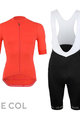 LE COL Kolesarski dres kratek rokav in kratke hlače - PRO ECO - oranžna/črna