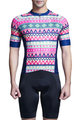 MONTON Kolesarski dres s kratkimi rokavi - BOHEMIAN RIDER  - modra/rožnata
