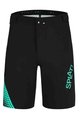 MONTON Kolesarske kratke hlače brez naramnic - SPLAT MTB - črna/turkizna