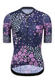 MONTON Kolesarski dres kratek rokav in kratke hlače - PLUM FLOWER LADY - črna/vijolična