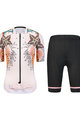 MONTON Kolesarski dres kratek rokav in kratke hlače - BLOOMS LADY - oranžna/črna