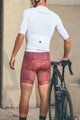 MONTON Kolesarske kratke hlače z naramnicami - SKULL - rdeča