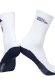 MONTON Kolesarske klasične nogavice - SKULL - modra/bela