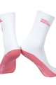 MONTON Kolesarske klasične nogavice - SKULL - bela/rožnata