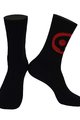 MONTON Kolesarske klasične nogavice - SKULL - rdeča/črna