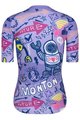 MONTON Kolesarski dres s kratkimi rokavi - ROBOTS LADY - vijolična/modra/rumena
