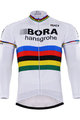 Kolesarski dres z dolgimi rokavi zimski - BORA UCI 2017 WINTER - večbarvno/bela