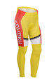 Kolesarske dolge hlače brez naramnic - CYCLINGBOX 2014 SMR - rdeča/rumena