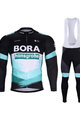 BONAVELO Kolesarski dolgi dres in hlače - BORA 2020 SUMMER - črna/zelena/bela