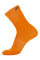 SANTINI Kolesarske klasične nogavice - WOOL - oranžna