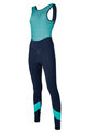 SANTINI Kolesarske dolge hlače z naramnicami - CORAL BENGAL LADY - črna/modra