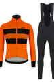 SANTINI Kolesarska  zimska jakna in hlače - COLORE BENGAL WINTER - črna/oranžna