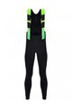 SANTINI Kolesarske dolge hlače z naramnicami - COMMAND WINTER - zelena/črna