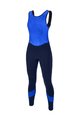 SANTINI Kolesarske dolge hlače z naramnicami - CORAL BENGAL LADY - črna/modra