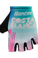 SANTINI Kolesarske rokavice s kratkimi prsti - LA VUELTA 2019 - svetlo modra/bela/rožnata