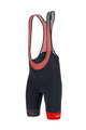 SANTINI Kolesarske kratke hlače z naramnicami - LA VUELTA 2020 - rdeča/črna