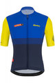 SANTINI Kolesarski dres s kratkimi rokavi - LA VUELTA 2021 - rumena/modra