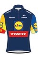 SANTINI Kolesarski dres s kratkimi rokavi - LIDL TREK 2024 KIDS - rumena/rdeča/modra