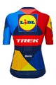 SANTINI Kolesarski dres s kratkimi rokavi - LIDL TREK 2024 LADY - rumena/rdeča/modra