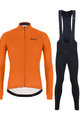 SANTINI Kolesarski zimski set - COLORE WINTER II - črna/oranžna