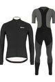 SANTINI Kolesarski zimski set - COLORE WINTER - črna/siva