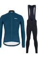 SANTINI Kolesarski zimski set - COLORE WINTER II - črna/modra