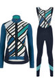 SANTINI Kolesarski zimski set - CORAL R. LADY WINTER - črna/modra