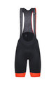 SANTINI Kolesarske kratke hlače z naramnicami - SCATTO - oranžna/črna