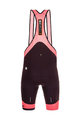 SANTINI Kolesarske kratke hlače z naramnicami - KARMA MILLE - bordo/rožnata