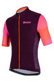 SANTINI Kolesarski dres s kratkimi rokavi - MITO SPILLO - oranžna/bordo/rožnata