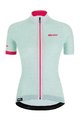 SANTINI Kolesarski dres s kratkimi rokavi - GIADA HIP LADY - bela/svetlo modra/rožnata