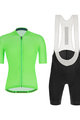 SANTINI Kolesarski dres kratek rokav in kratke hlače - COLORE - zelena/črna