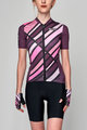 SANTINI Kolesarski dres kratek rokav in kratke hlače - SLEEK RAGGIO LADY - rožnata/črna/vijolična
