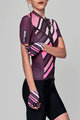 SANTINI Kolesarski dres kratek rokav in kratke hlače - SLEEK RAGGIO LADY - rožnata/črna/vijolična