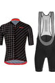 SANTINI Kolesarski dres kratek rokav in kratke hlače - SLEEK DINAMO - črna/bela